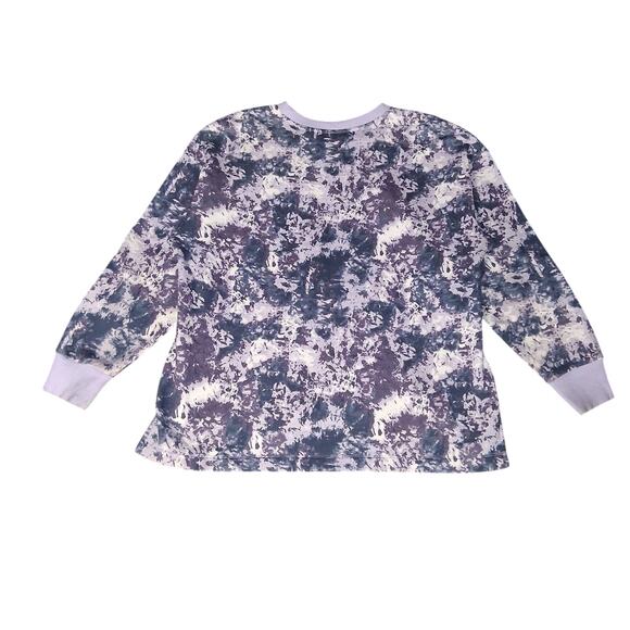 Womens Size M Purple Tie Dye Underamor Sweatshirt Pullover Crew Neck Loose Fit - Picture 2 of 6